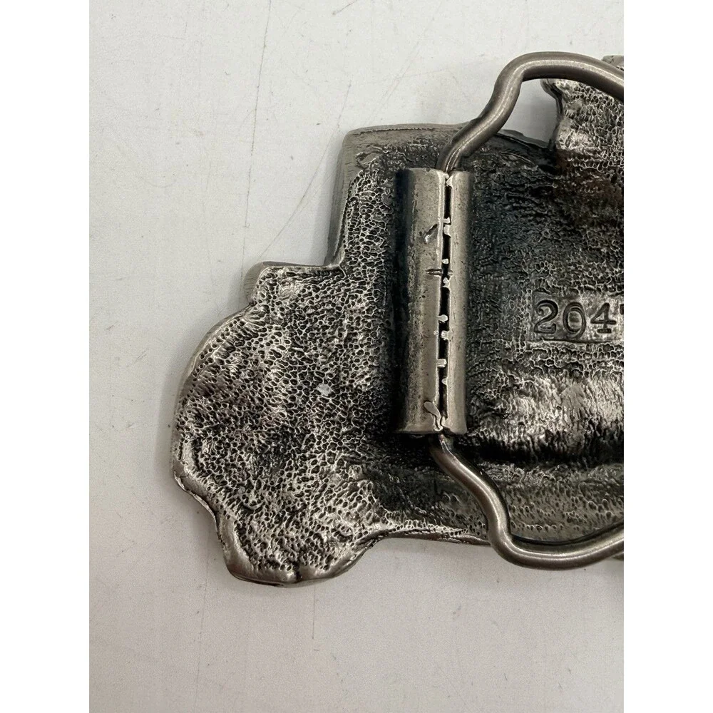 Vintage Metal 18 Wheeler Big Rig Tractor Trailer Dump Truck Belt Buckle # 2047